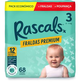 Box Fraldas Premium 6-11kg T3 Rascals