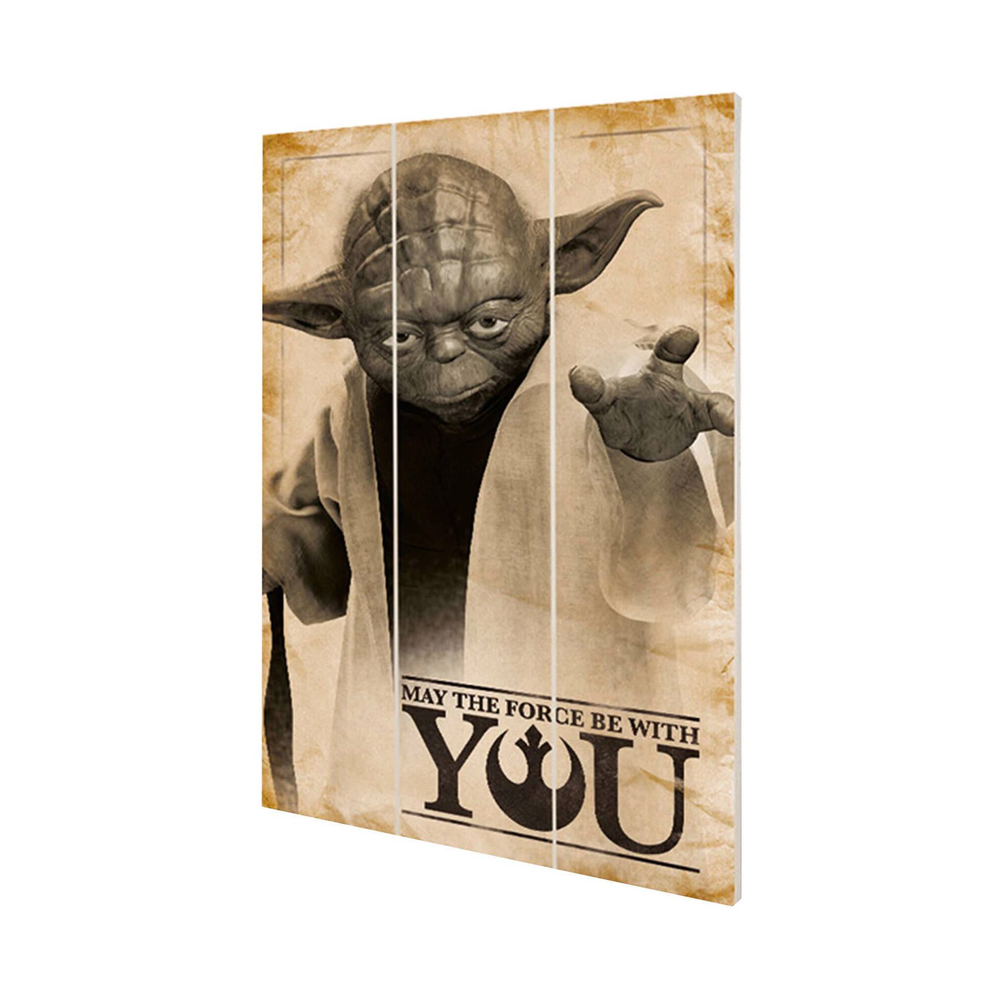 Quadro Comics Wood Print May The Force Be with You