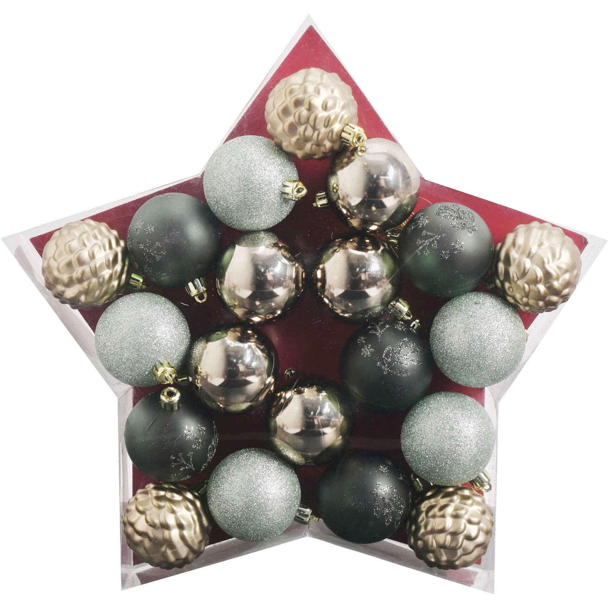 Conjunto de 20 Bolas de Natal Flora Kasa