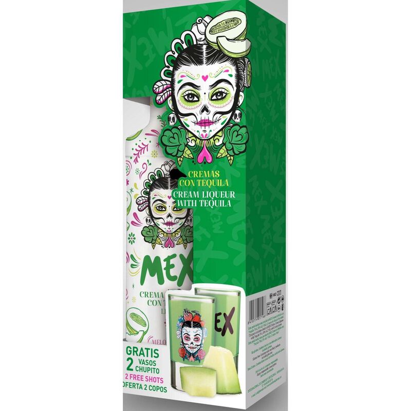 MEX Licor Tequila e Melão com 2 Copos