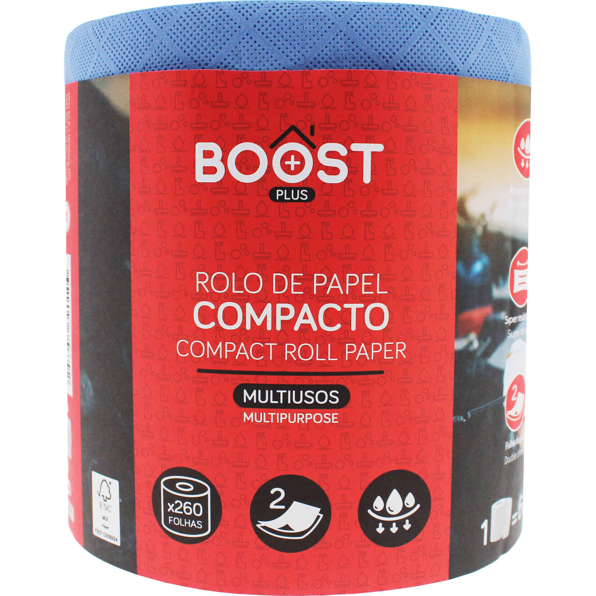 Rolo Multiusos Azul 260 Folhas Rolo Multiusos Azul 260 Folhas