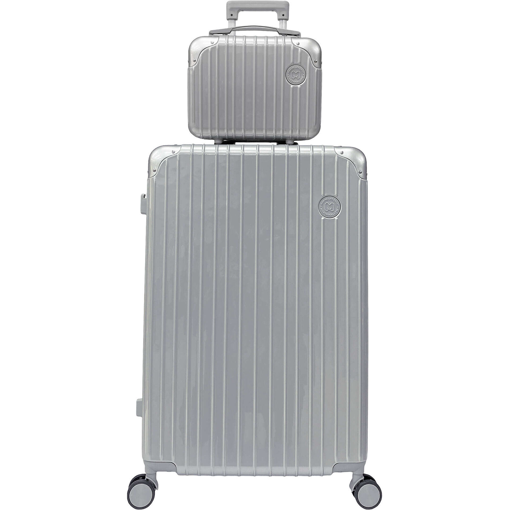 Mala de Viagem Grande 4 Rodas Cinza Marshmallow