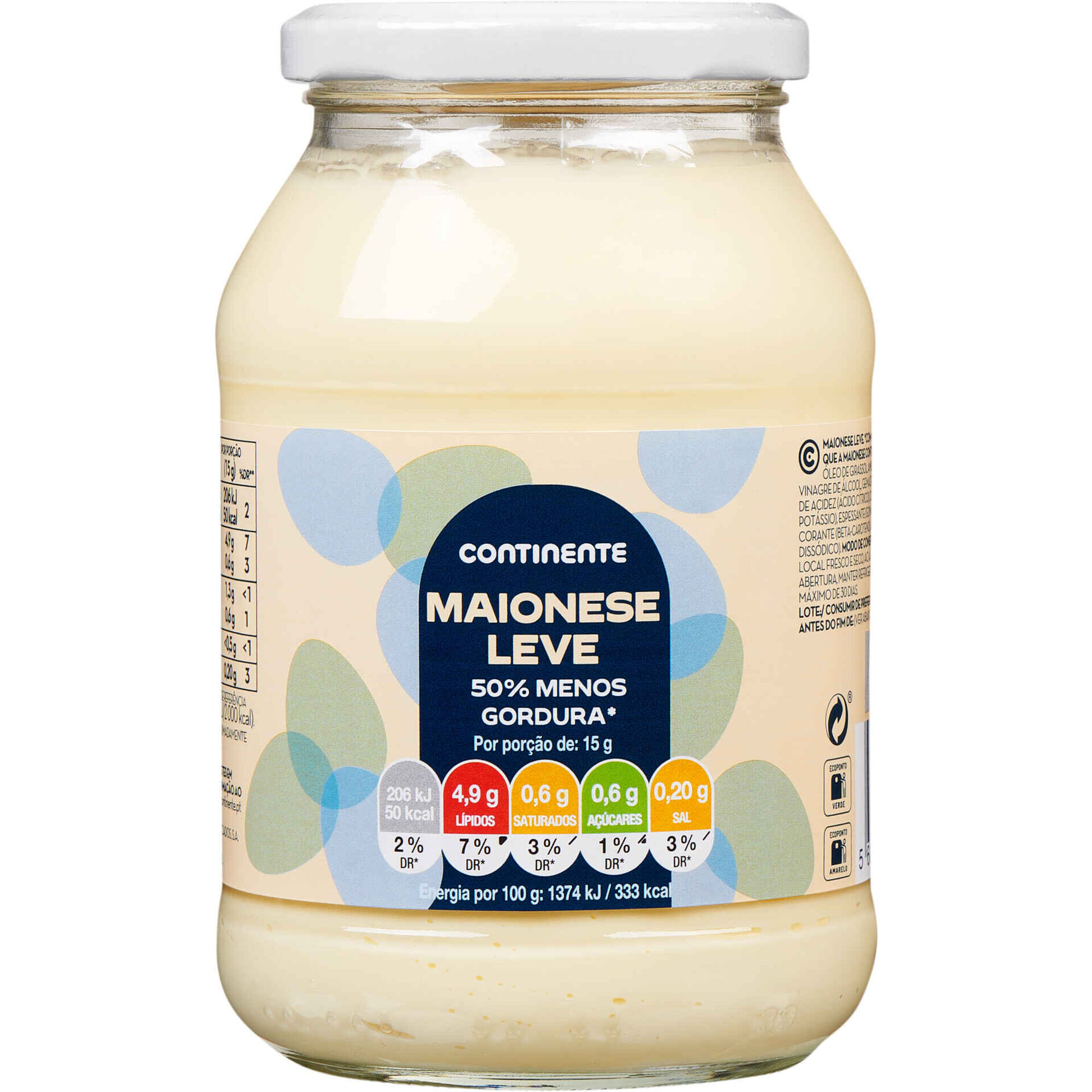 Maionese Leve em Vidro Continente