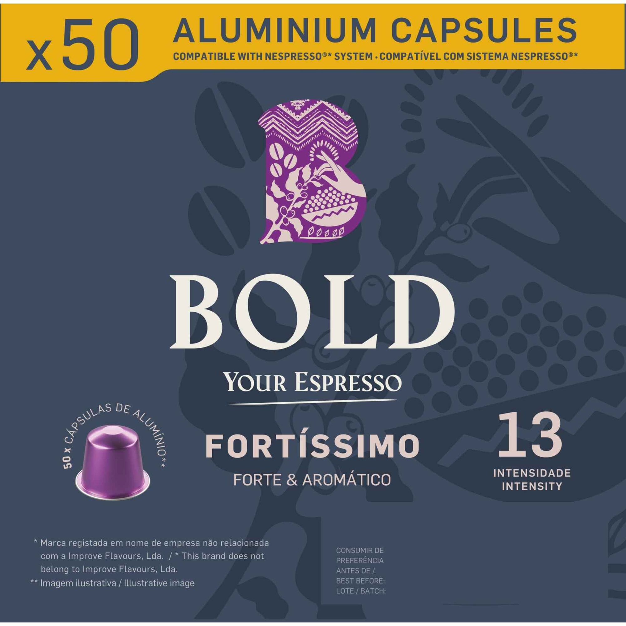 C&aacute;psulas de Caf&eacute; Fort&iacute;ssimo Int 13 Bold