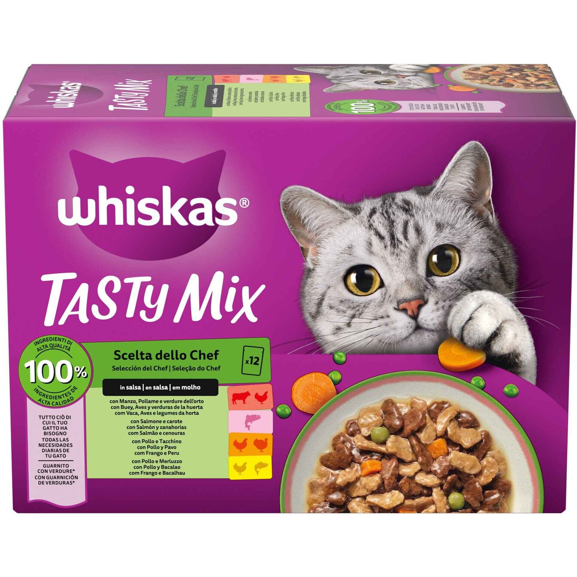 Comida H&uacute;mida para Gato Tasty Mix Whiskas