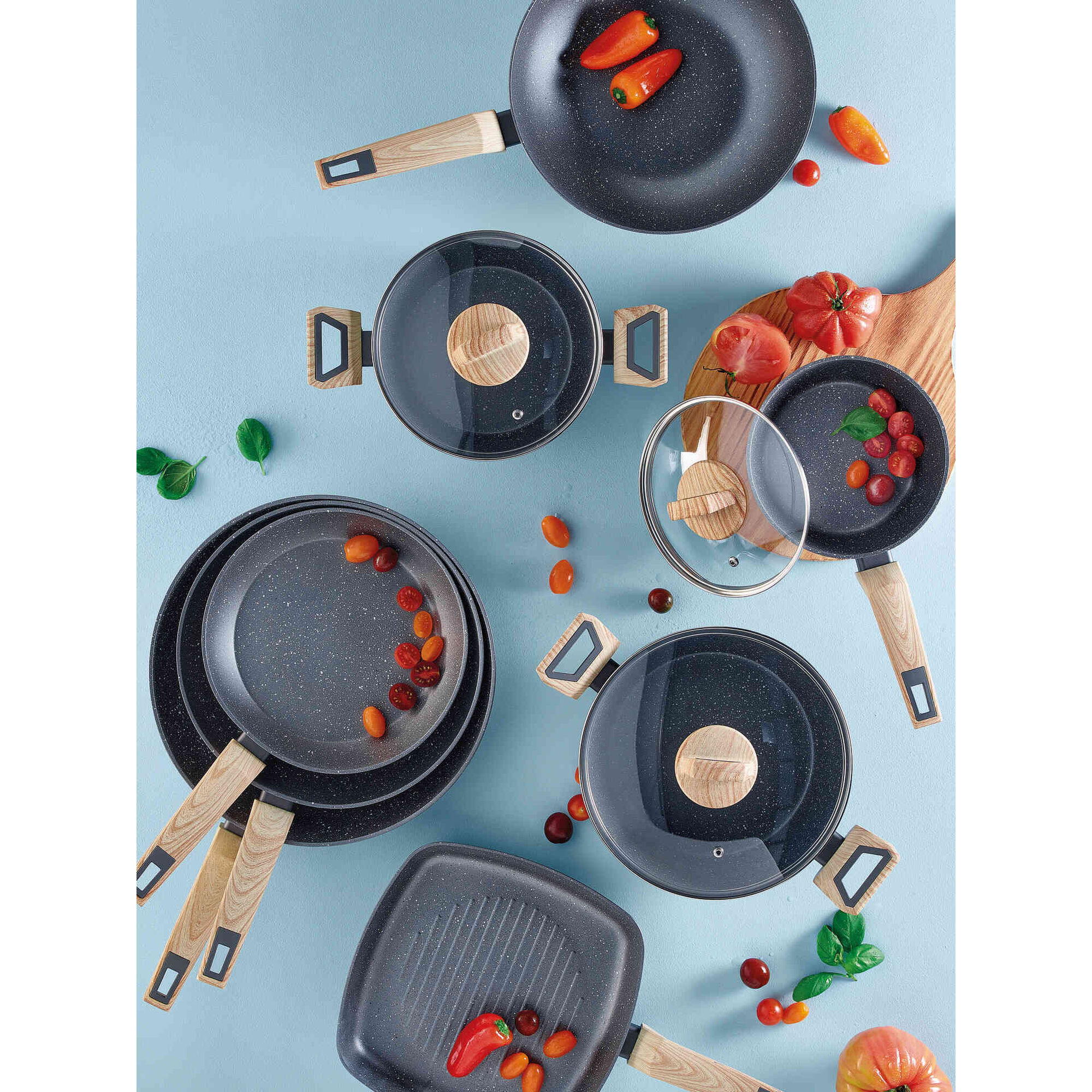 Wok Alumínio Antiaderente 28cm Wood Stone