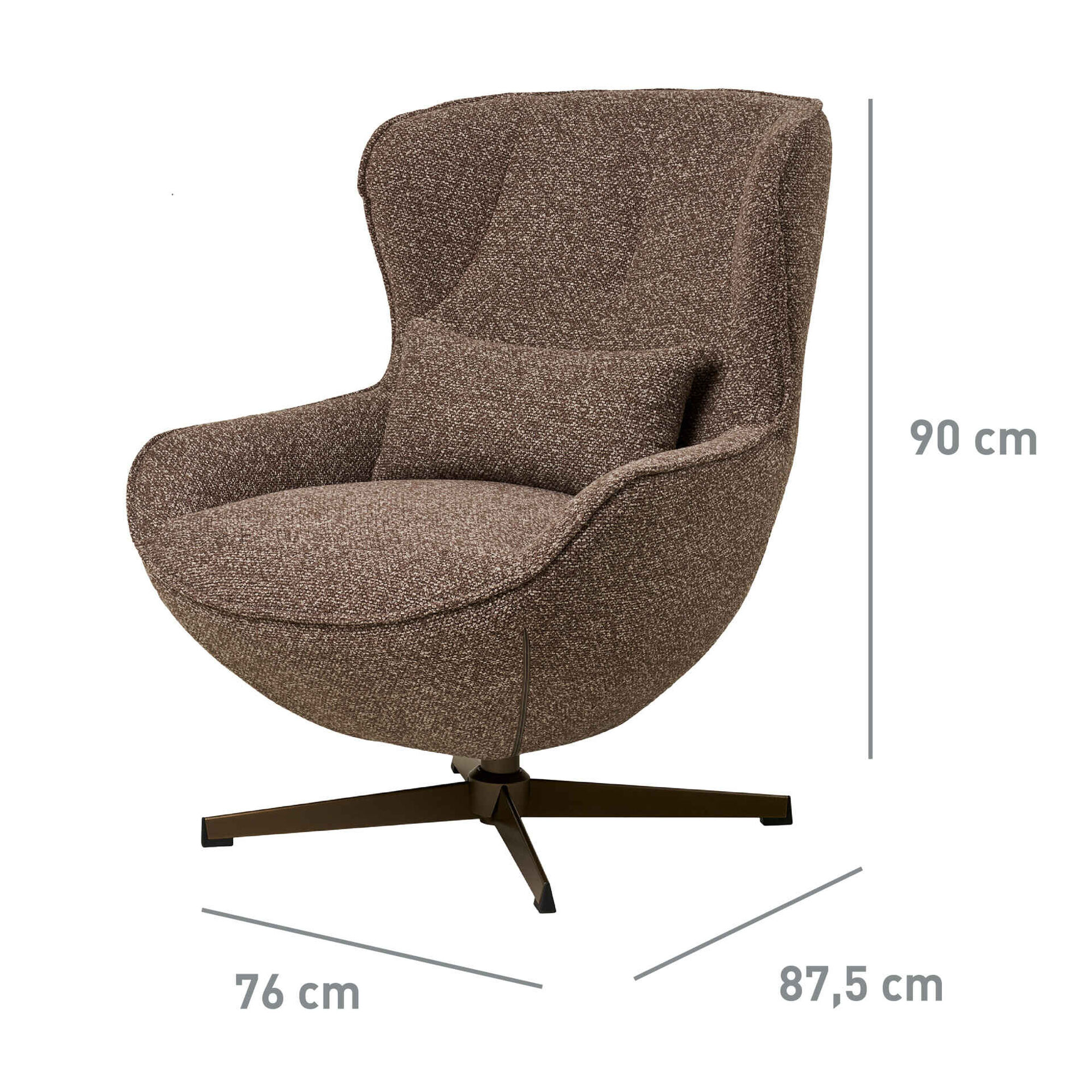 Poltrona Rotativa Castanha Parma Kasa