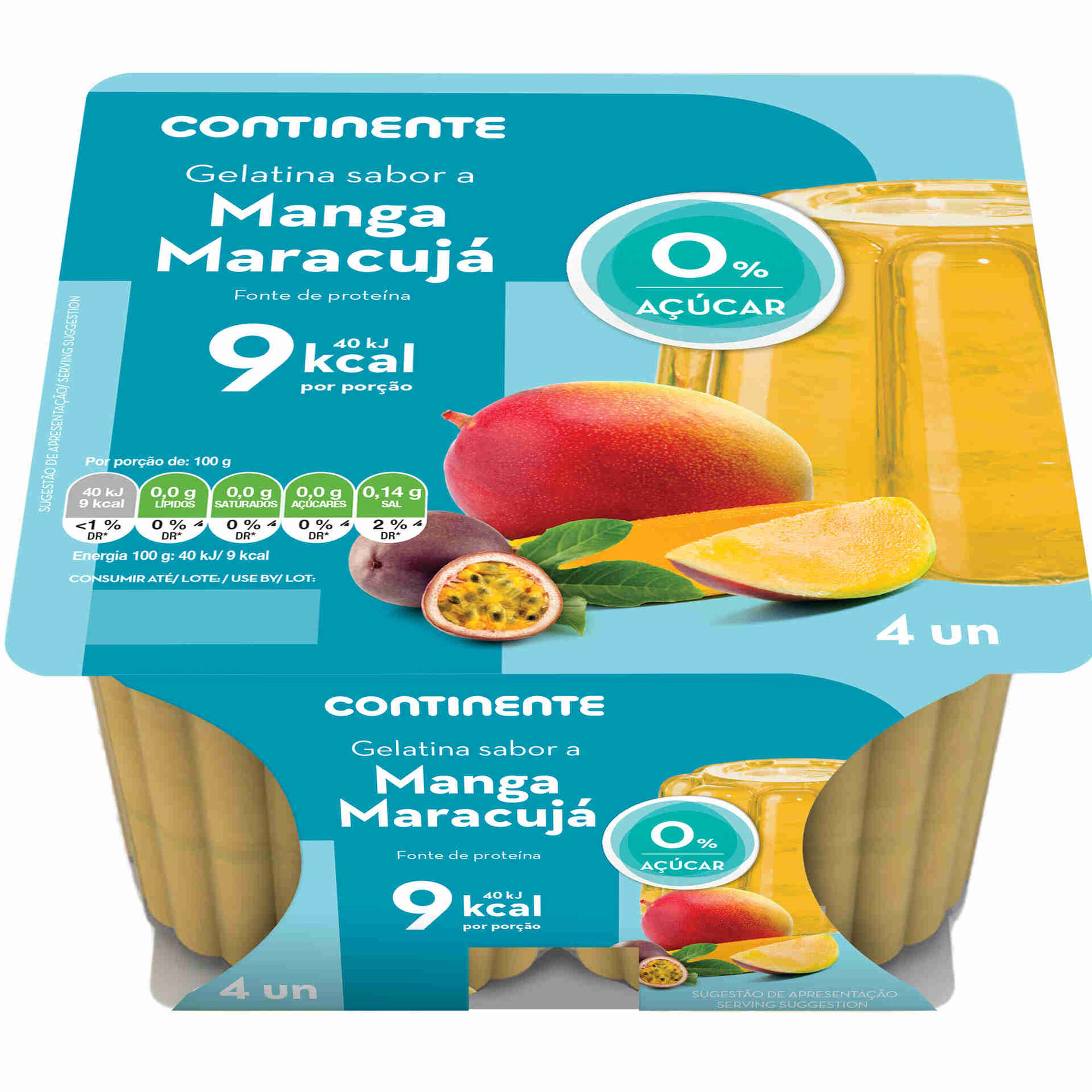 Gelatina Pronta Manga e Maracujá sem Açúcar
