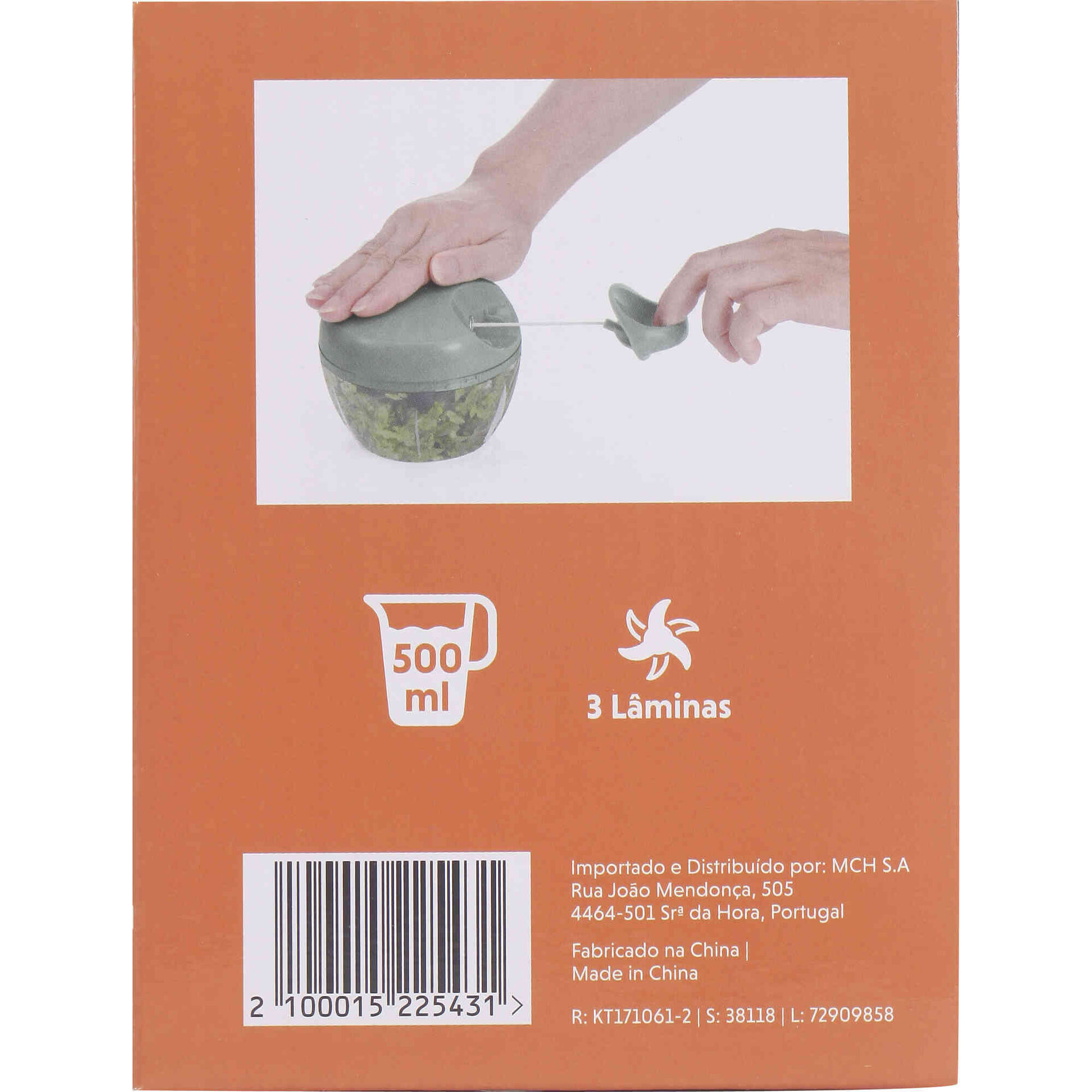 Picadora Manual 3 L&acirc;minas Spicy 500ml Bazar&atilde;o