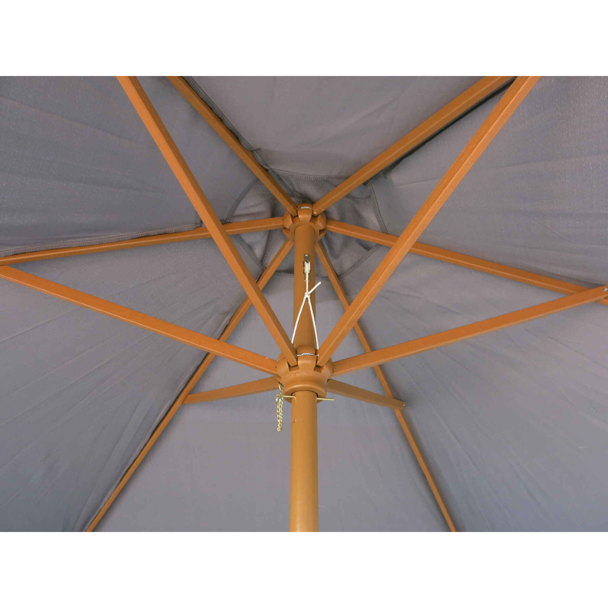 Guarda-Sol de Madeira com Manivela 3m Cinza