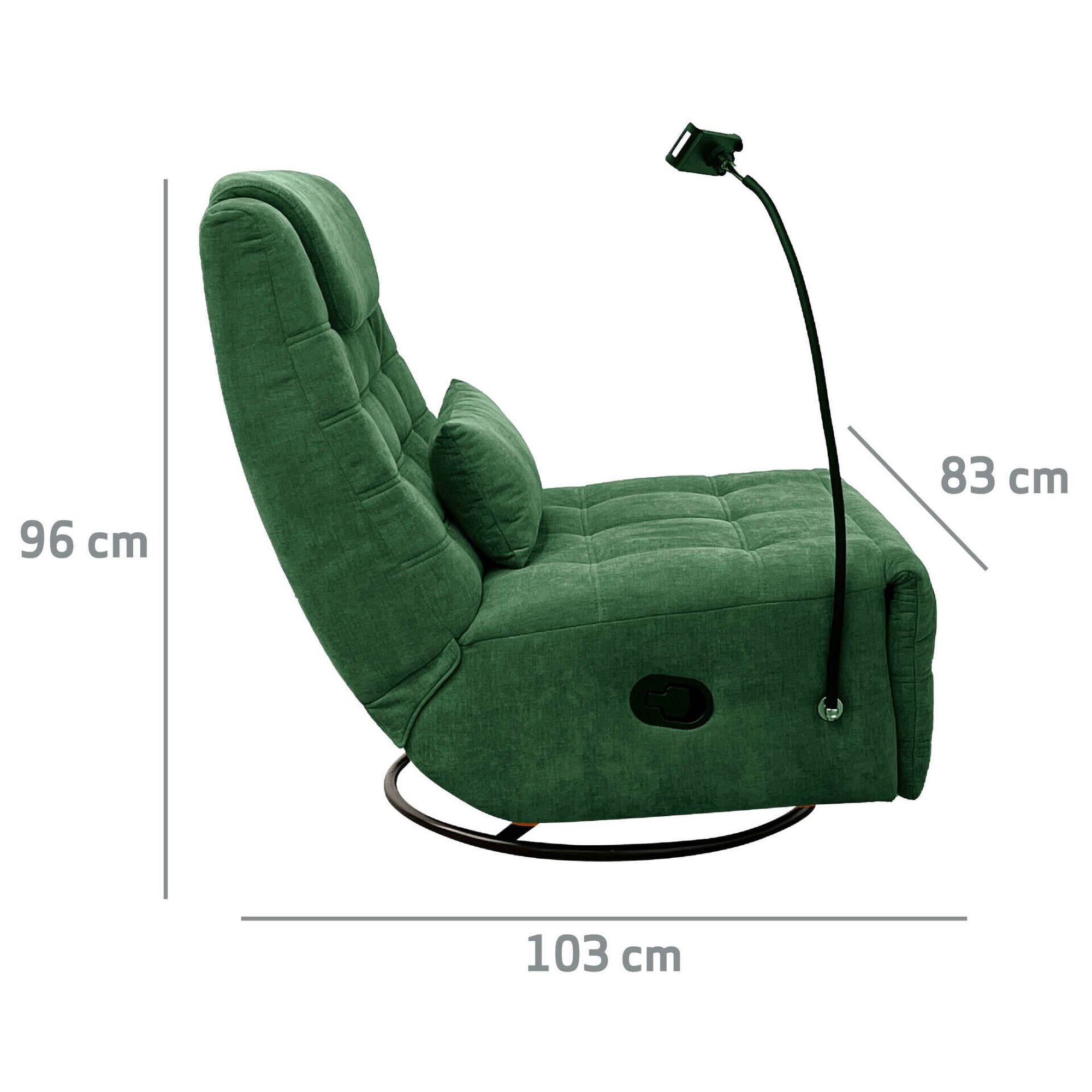 Sof&aacute; Reclin&aacute;vel Rotativo Verde Moove Kasa