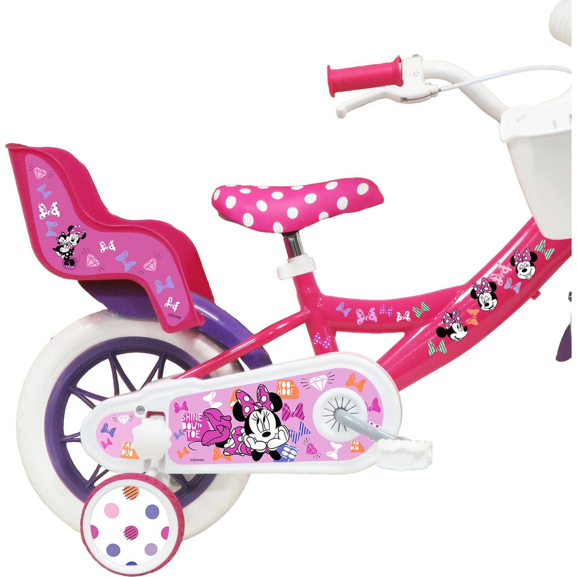 Bicicleta de Crian&ccedil;a com Cesto 12'' 3-5 Anos Minnie Mouse