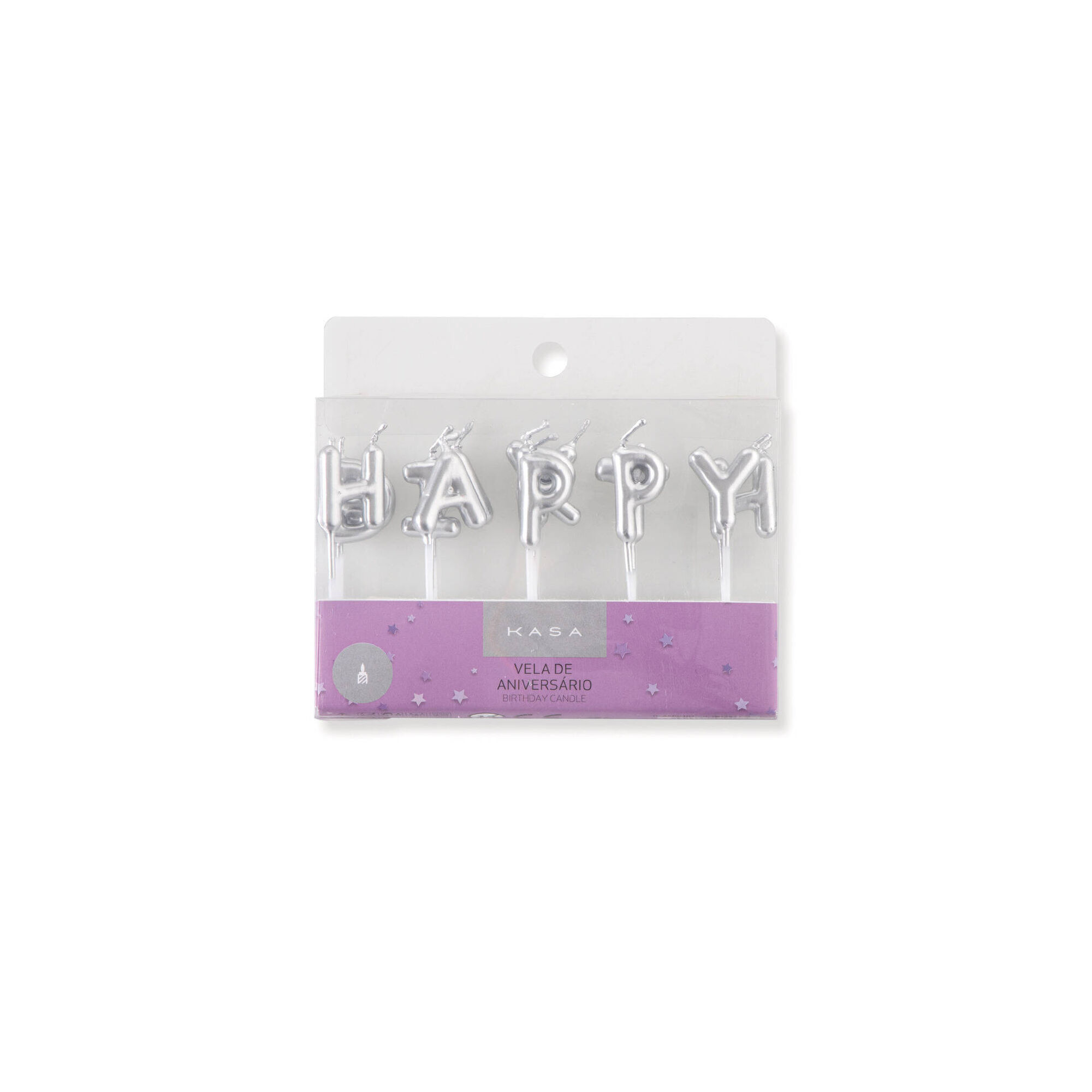 Conjunto Velas Happy Birthday Prateado