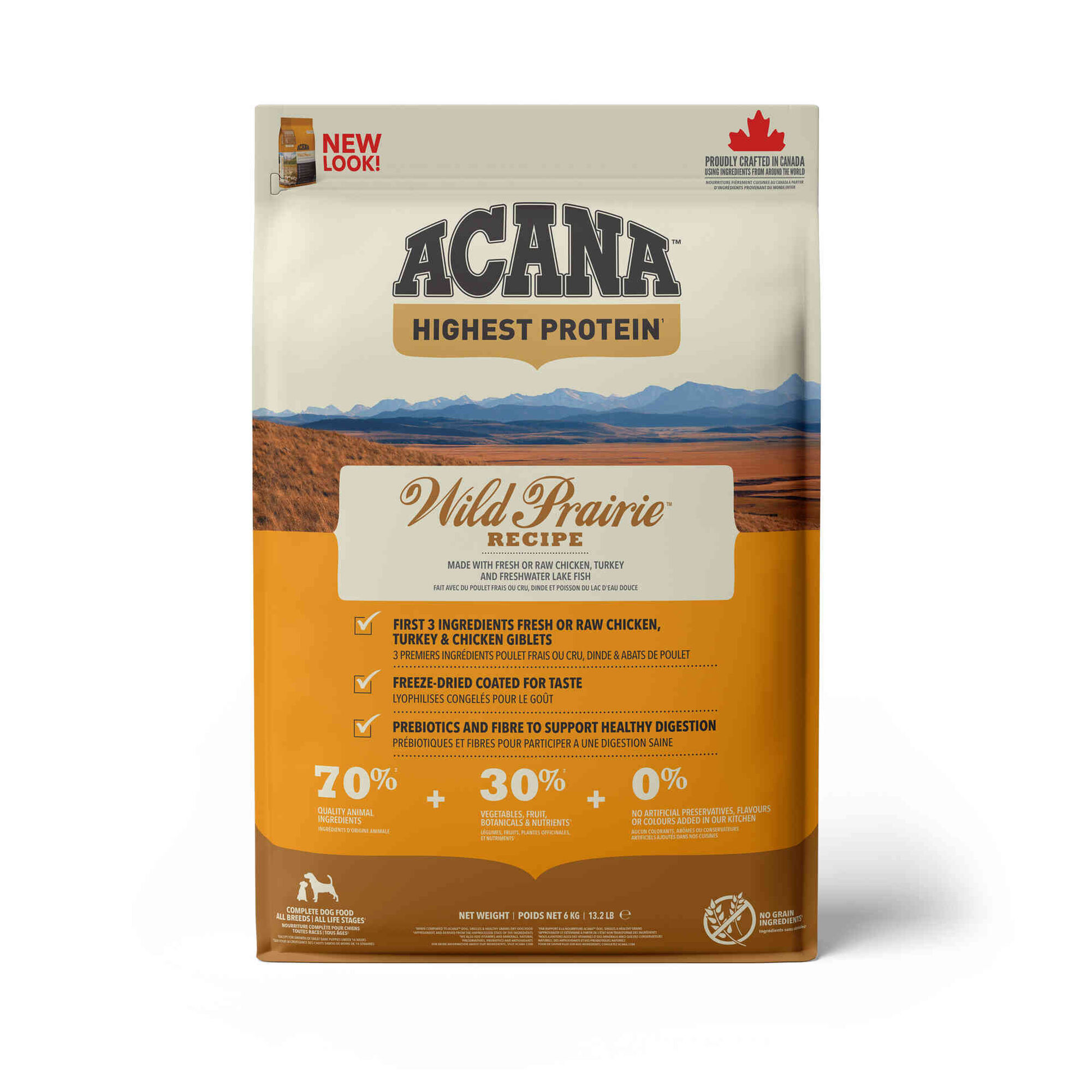 Ra&ccedil;&atilde;o para C&atilde;o Highest Protein Wild Prairie Recipe Acana