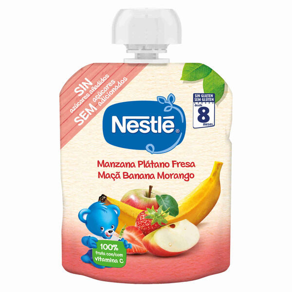Saqueta de Fruta Maçã, Banana e Morango +8M Nestlé
