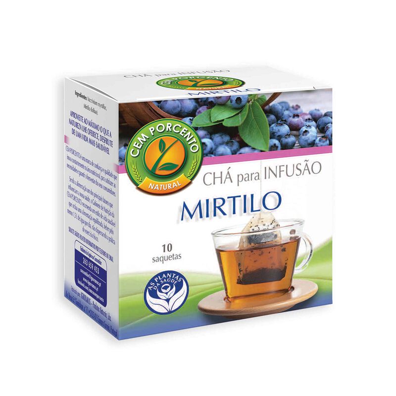 Infusão Mirtilo Saquetas Cem Porcento