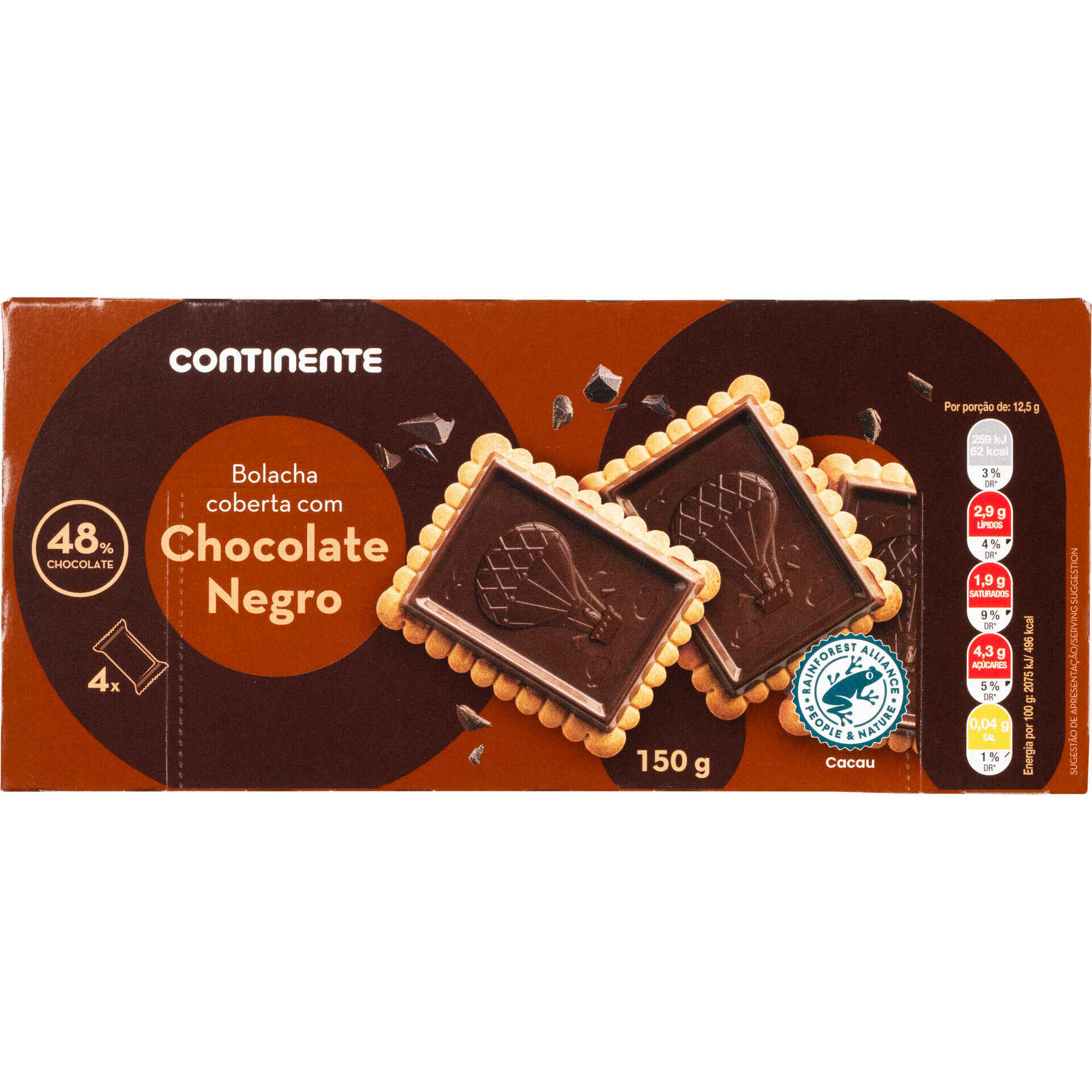 Bolachas Cobertas Chocolate Negro