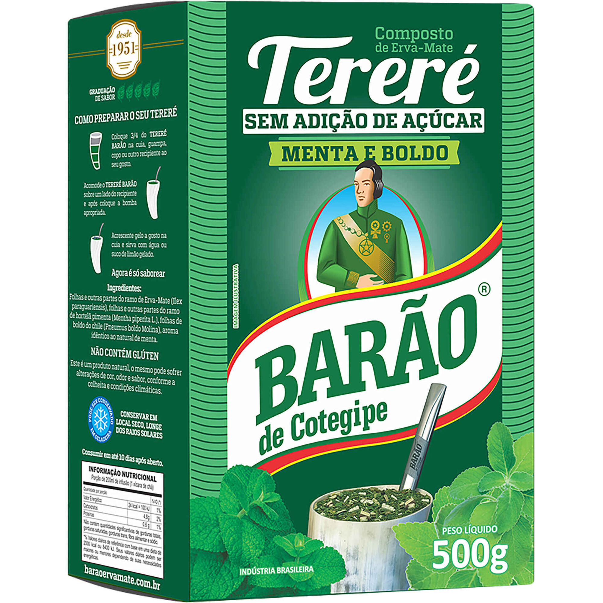 Ch&aacute; de Erva Terer&eacute; Menta e Boldo Bar&atilde;o de Cotegipe