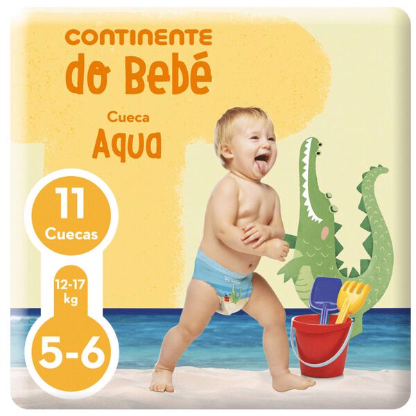 Fraldas Cueca Banho 12-17kg T5-6 Continente do Bebé