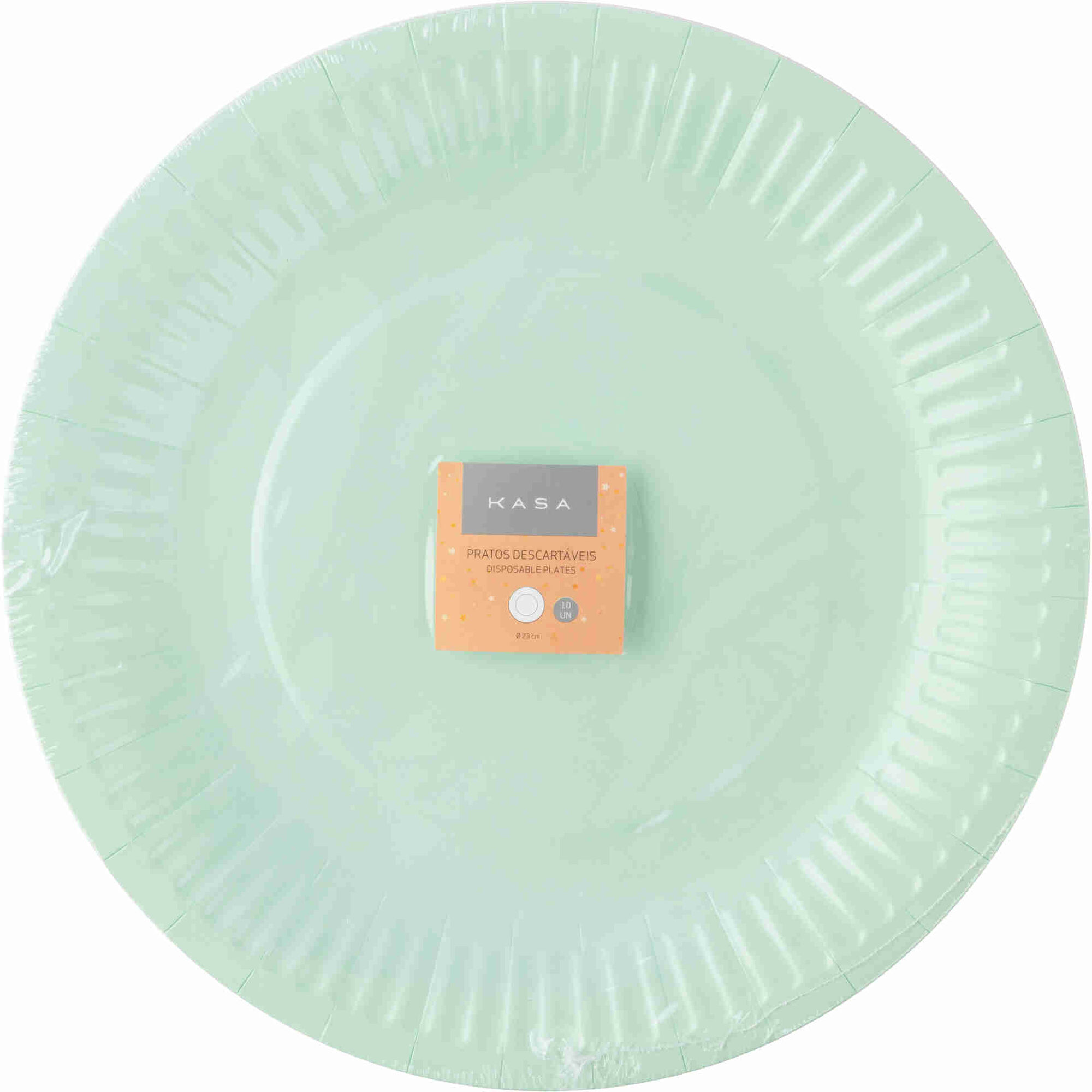 Conjunto 10 Pratos 23cm Papel Soft Menta