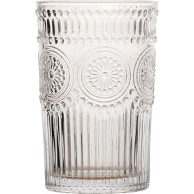 Copo Alto 40cl Flores Transparente Kasa