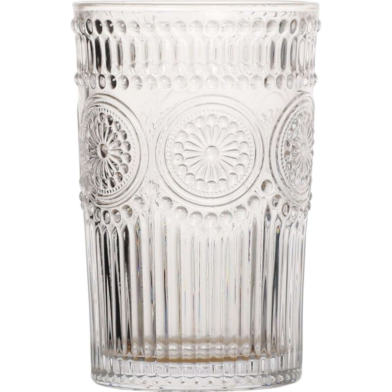 Copo Alto 40cl Flores Transparente Kasa