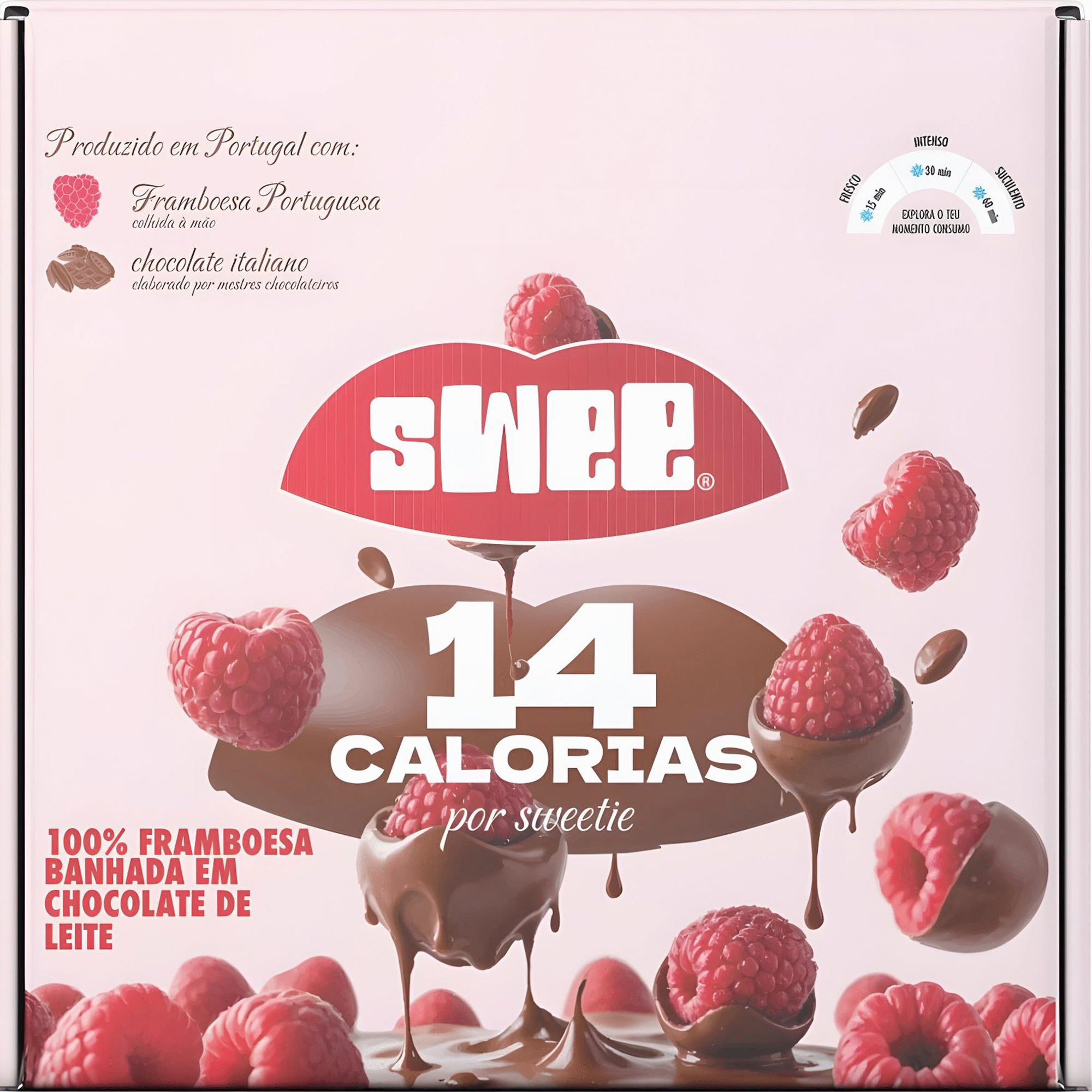 Framboesas Cobertas com Chocolate de Leite Swee