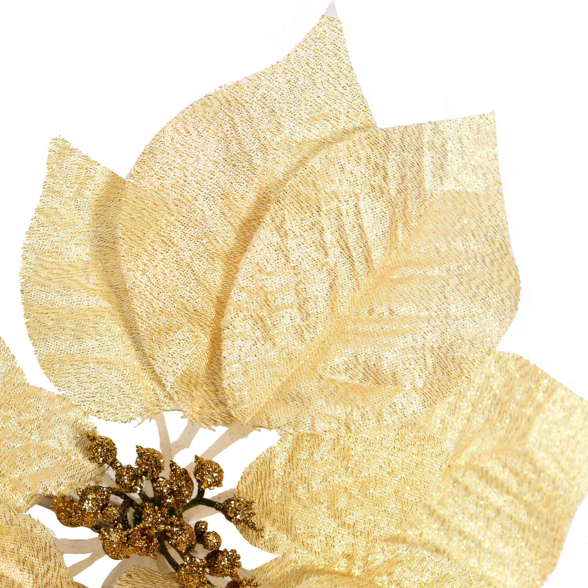 Poinsétia com Mola Dourada 25cm