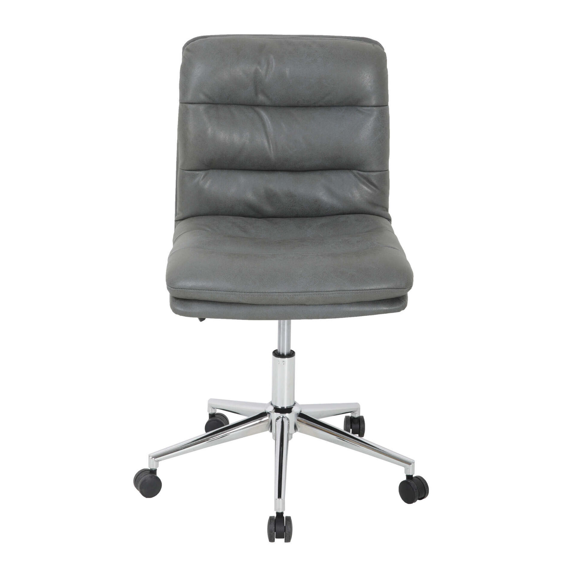 Cadeira de Escritório Estofada Cinza Escuro Dublin