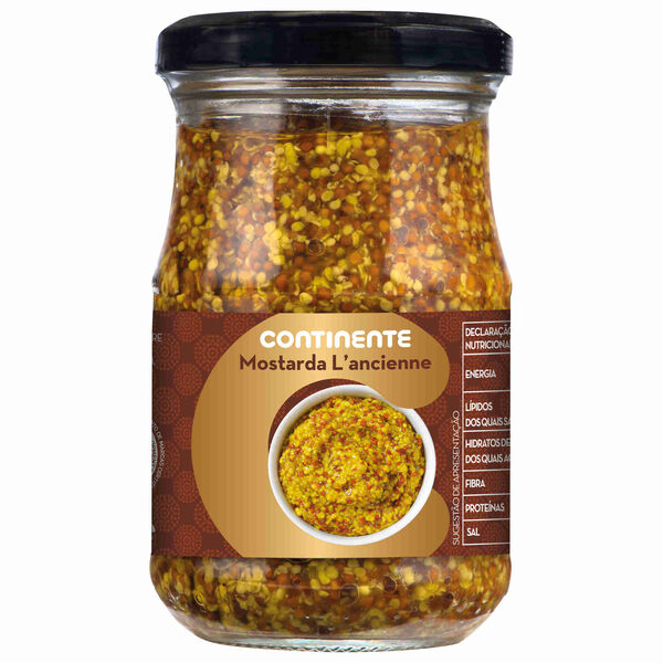 Mostarda em Grãos LAncienne em Vidro Continente
