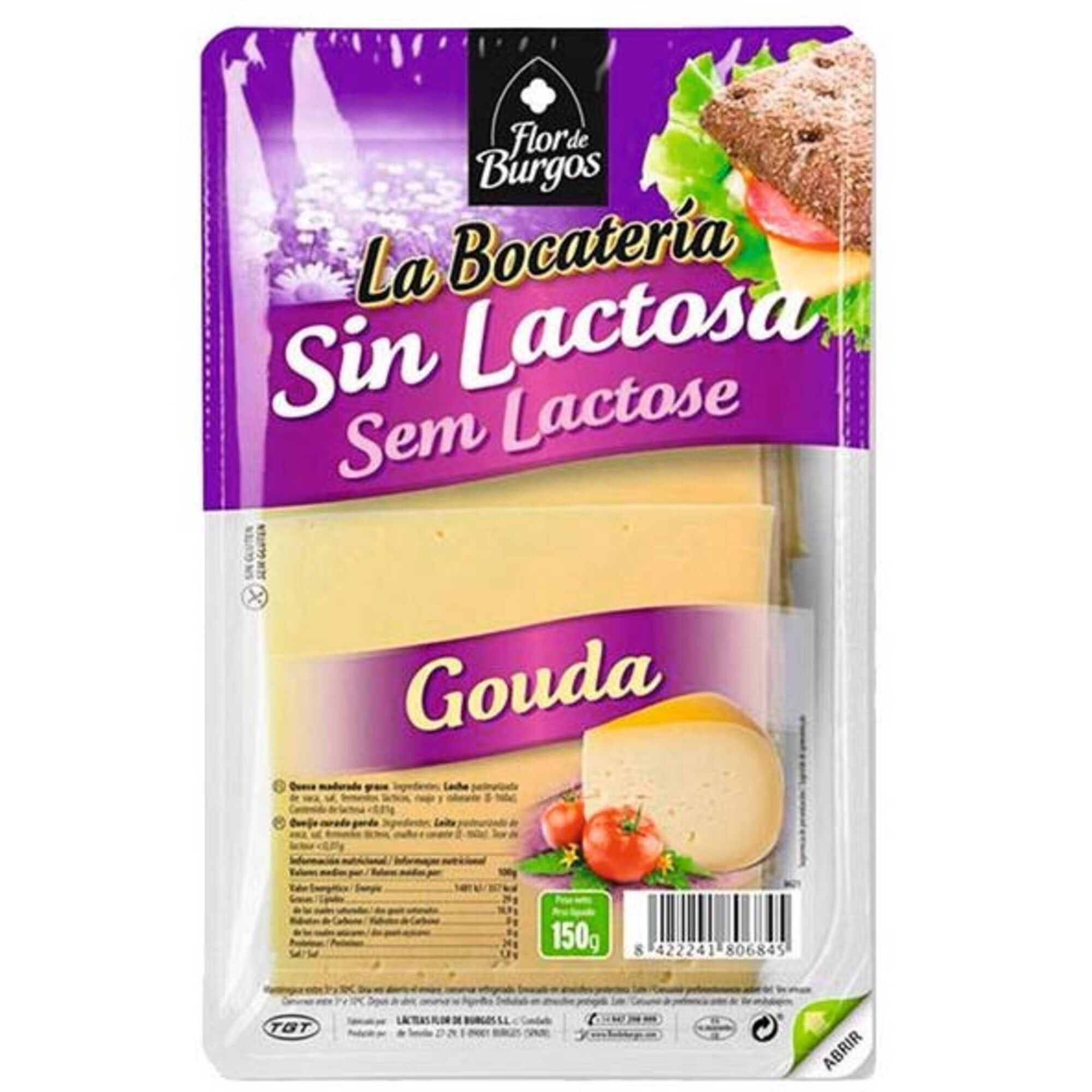 Queijo Gouda Sem Lactose Fatiado Queijo Gouda Sem Lactose Fatiado