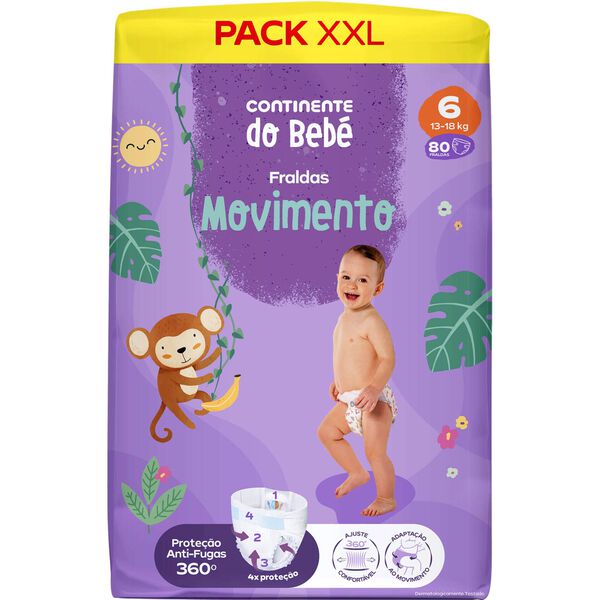 Box Fraldas Movimento 13-18kg T6 Continente do Bebé