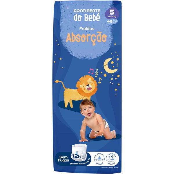 Fraldas Absorção 11-16kg T5 Continente do Bebé