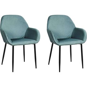 Conjunto de 2 Cadeiras Estofadas Azul Giulia