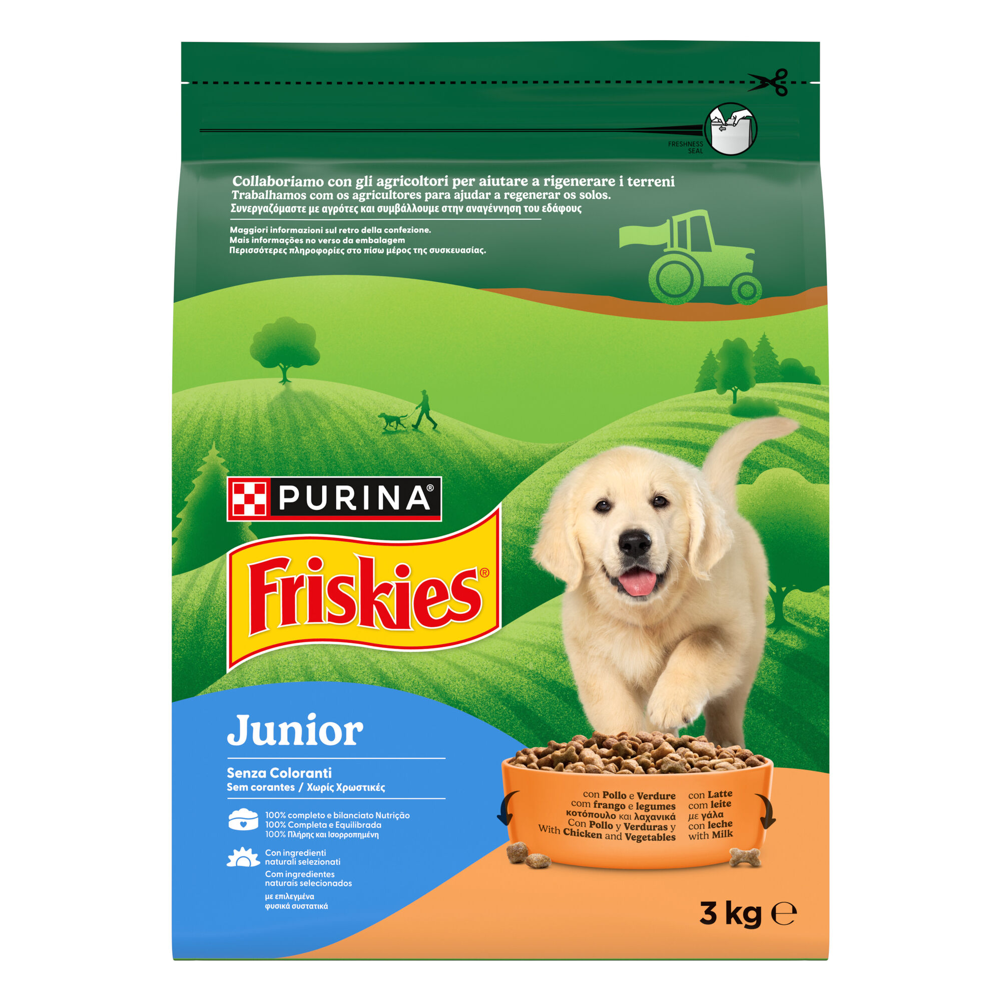 Ra&ccedil;&atilde;o para C&atilde;o J&uacute;nior Frango e Legumes Purina Friskies