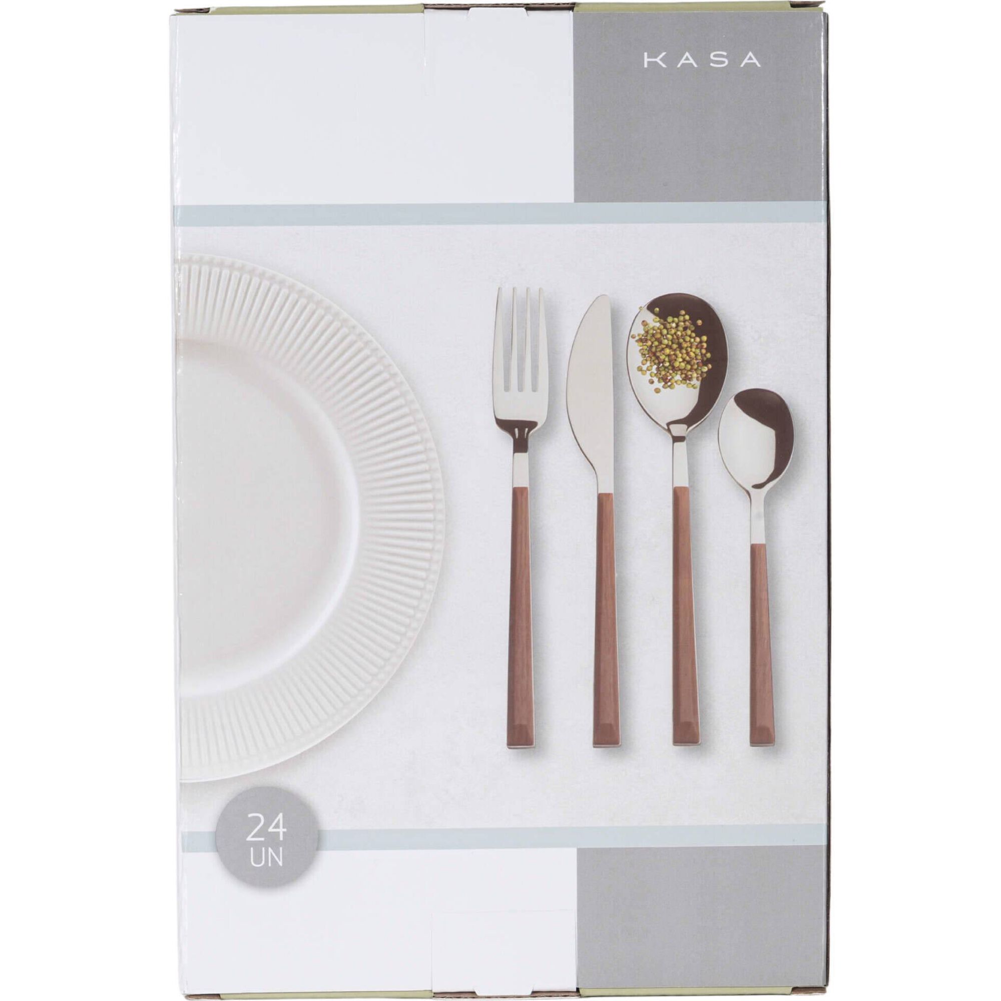 Faqueiro 6 Pessoas Cabo Madeira Kasa