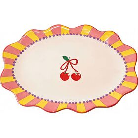 Prato Recortado Riscas com Cereja Kasa
