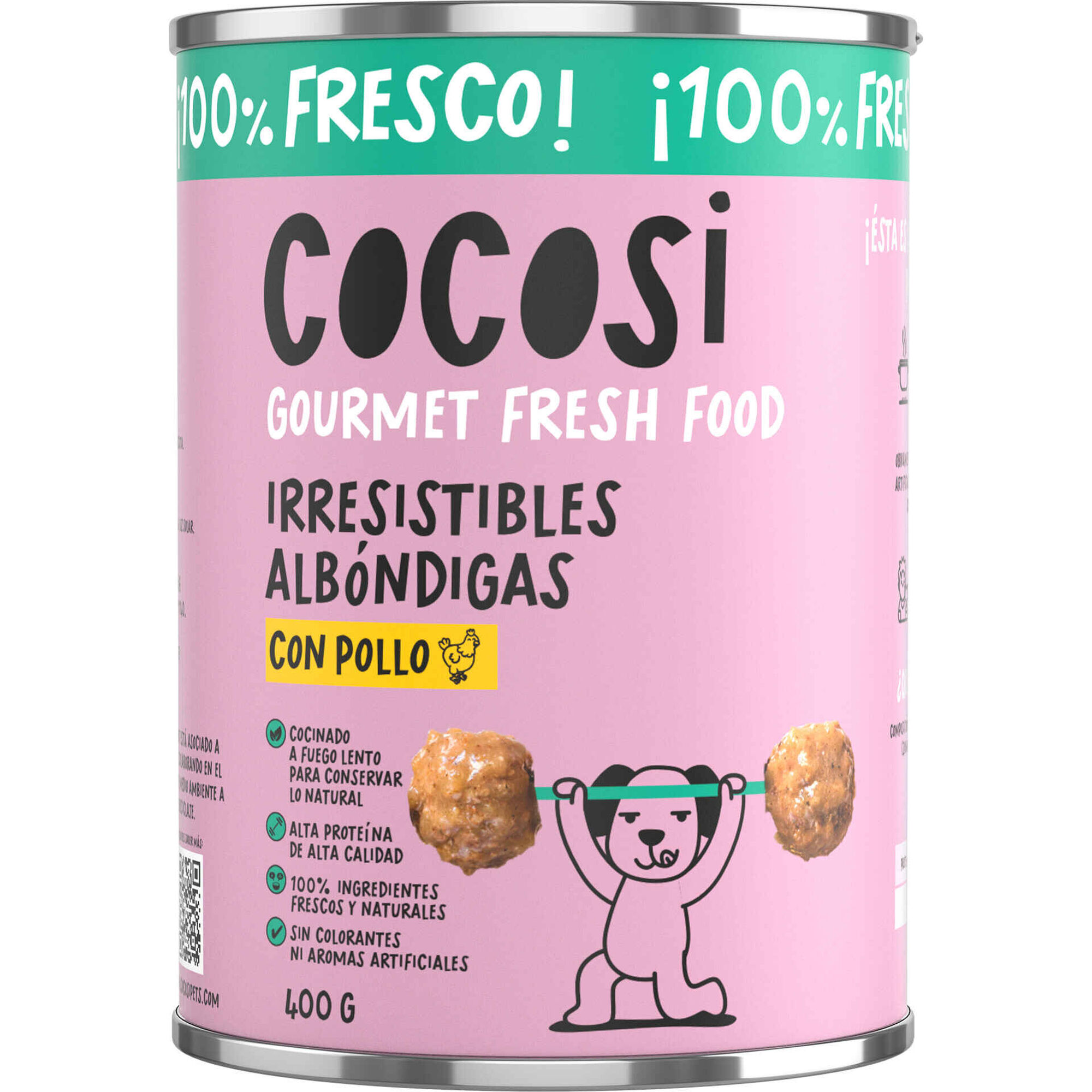 Comida H&uacute;mida para C&atilde;o Adulto Alm&ocirc;ndegas de Frango Cocosi