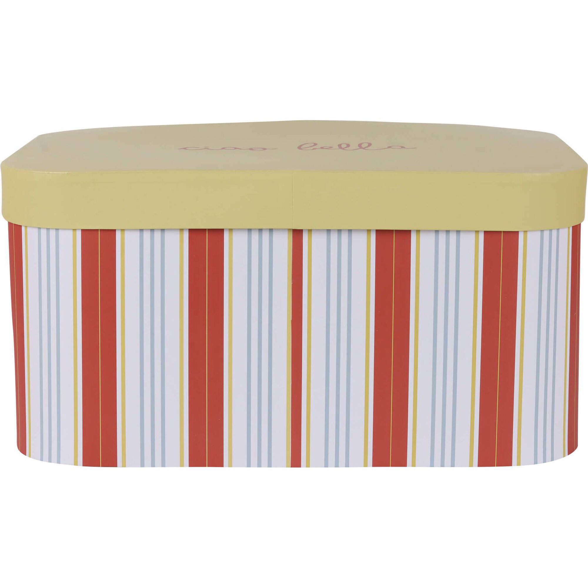 Caixa Riscas Finas Amarelas 34x24x17cm Kasa