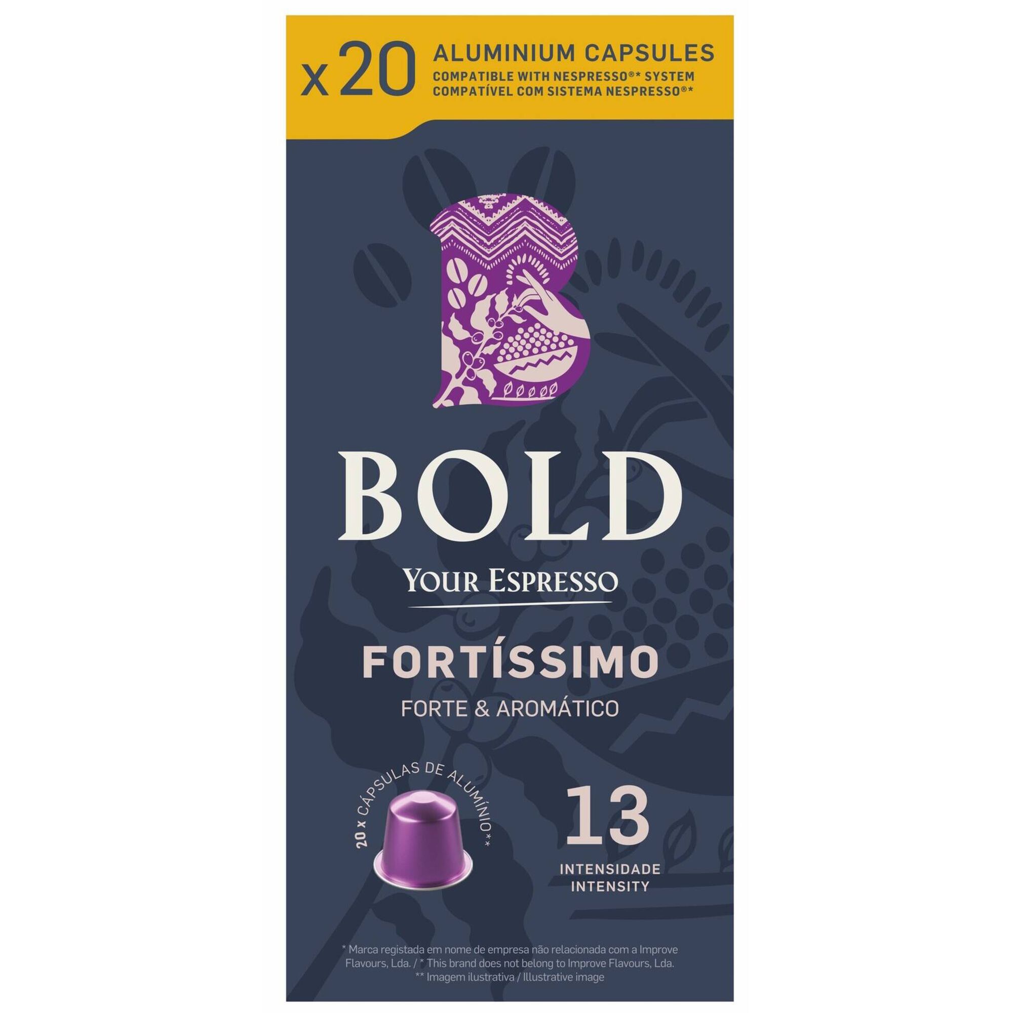 C&aacute;psulas de Caf&eacute; Fort&iacute;ssimo Int 13 Bold
