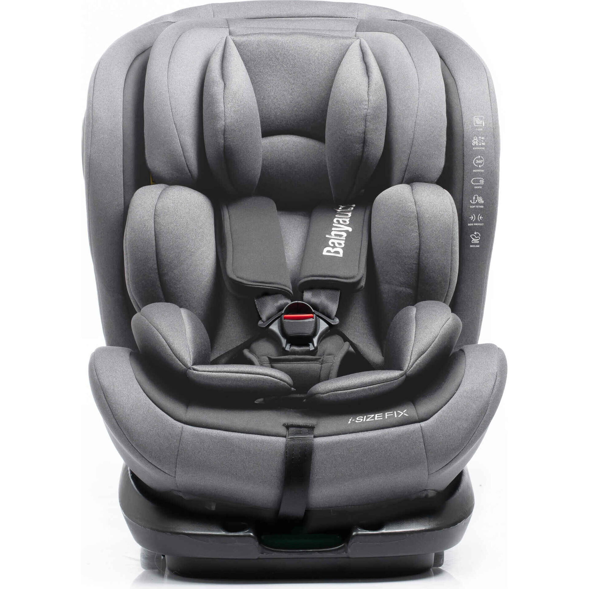 Cadeira Auto I-Size 40-150cm Isofix Rotativa Torna Fix Cinza