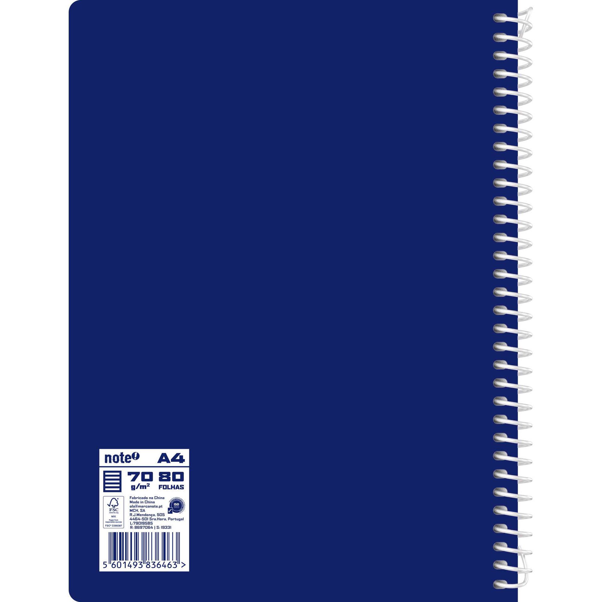 Caderno Espiral Pautado A4 Azul Note!