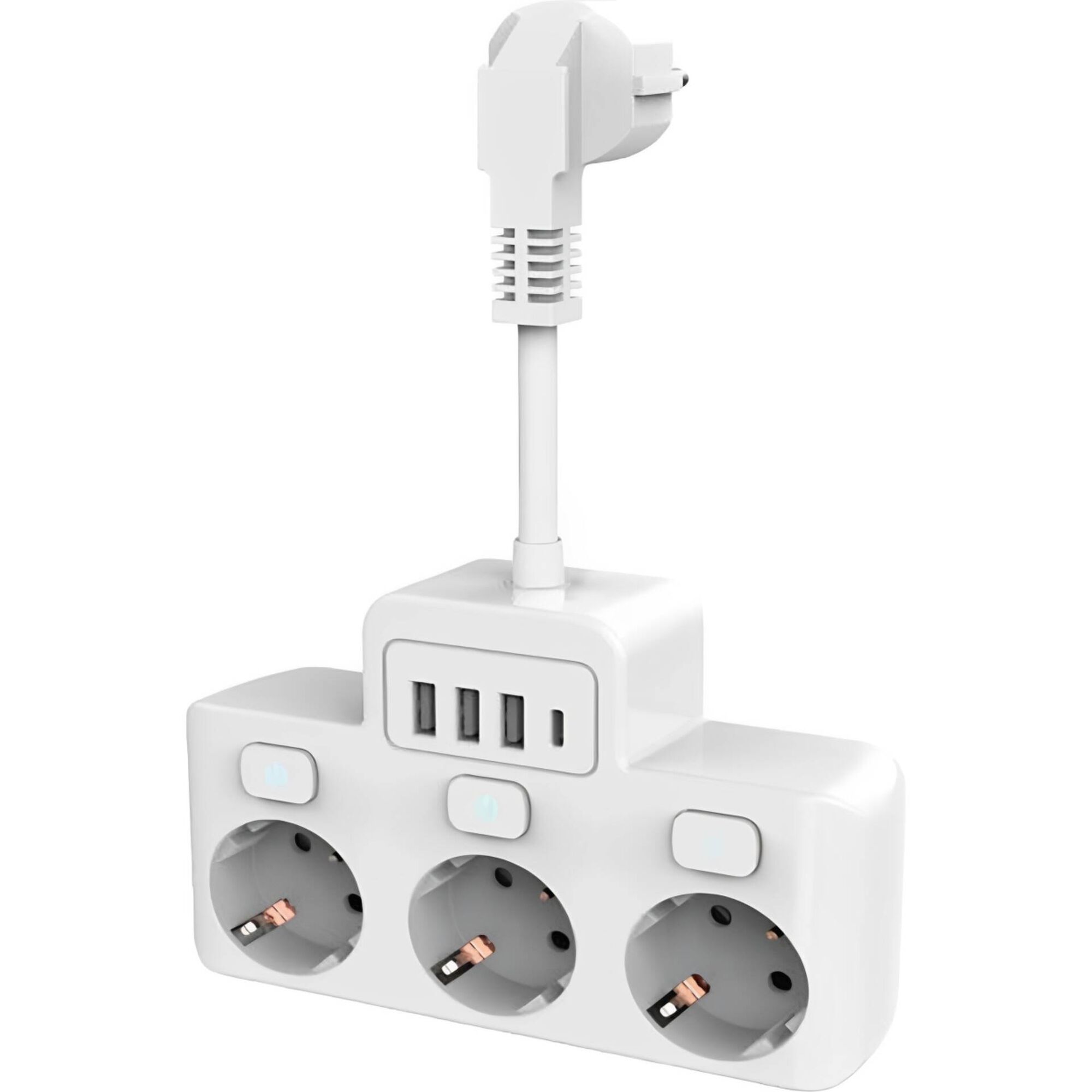 Bloco de Tomadas com 3 Entradas AC e 3 USB Bazar&atilde;o