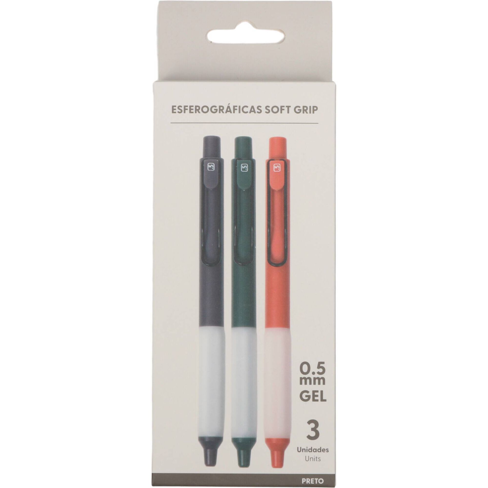 Esferogr&aacute;ficas Gel 0.5 Preta com Soft Grip Office Prime