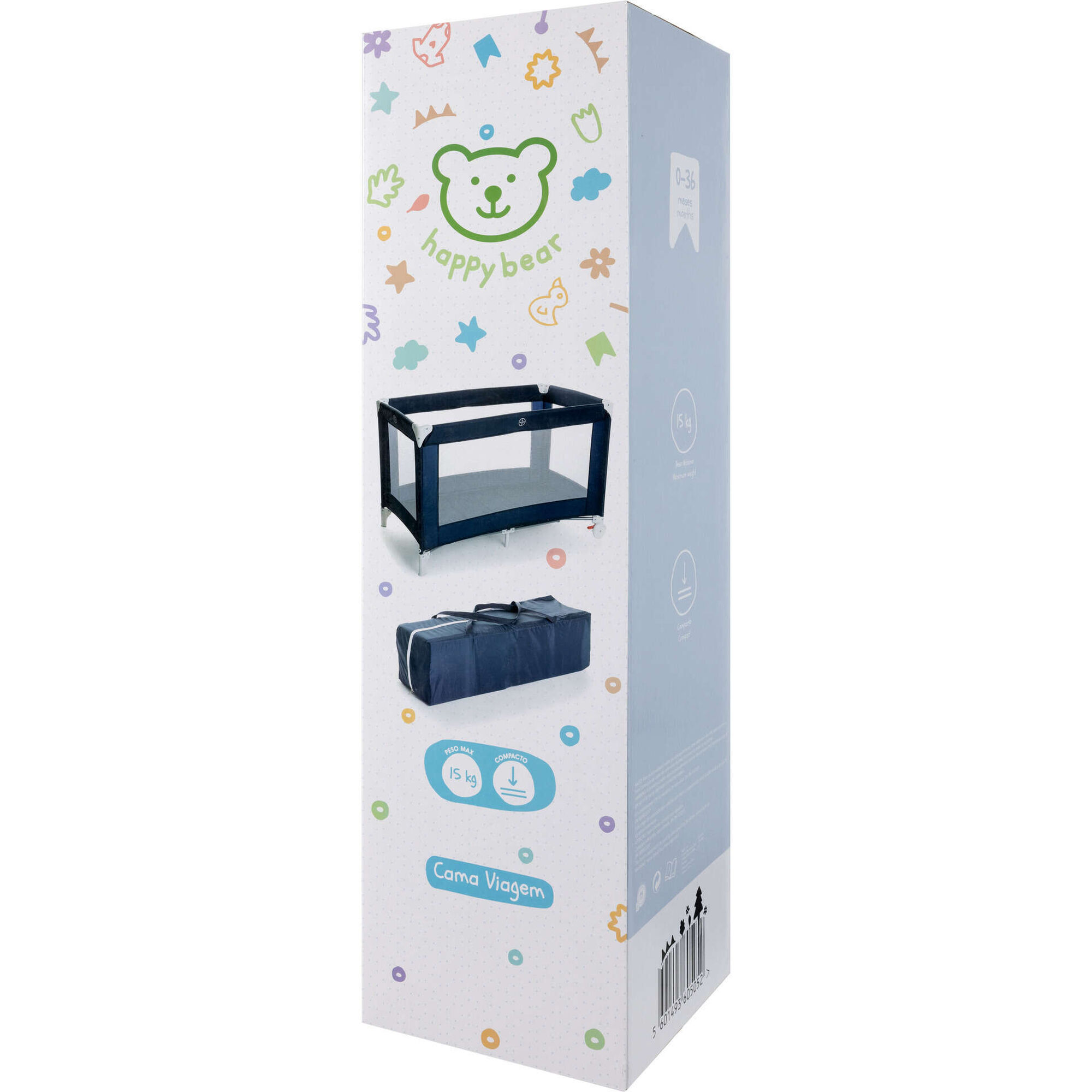 Cama de Viagem Azul Happy Bear