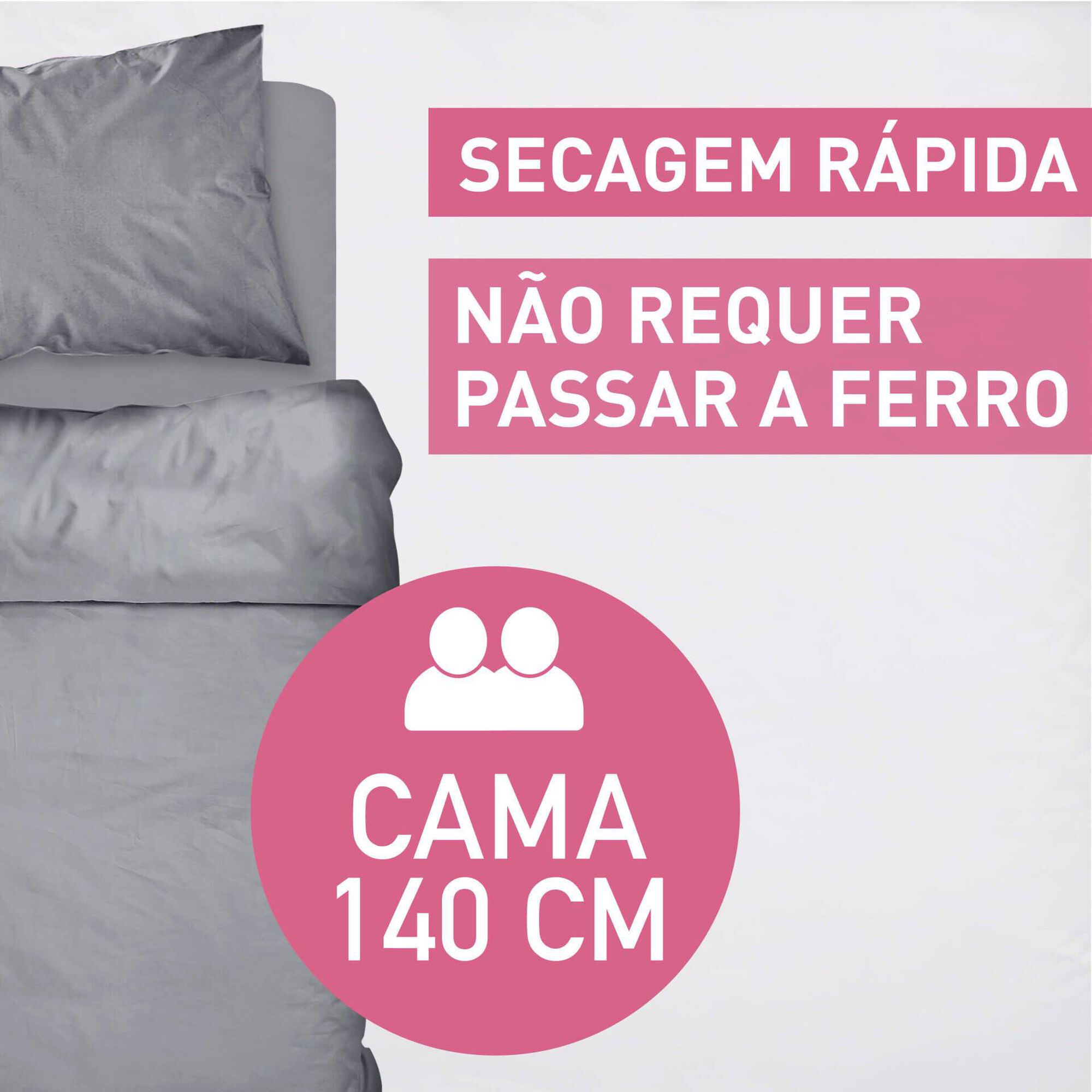 Conjunto Len&ccedil;&oacute;is Microfibra Cinza Kasa