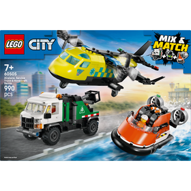 LEGO City - Combina&ccedil;&atilde;o de Avi&atilde;o, Cami&atilde;o de Assist&ecirc;ncia e Hovercraft - 60505