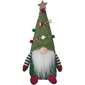 Gnomo Decorado Verde Sentado 22cm