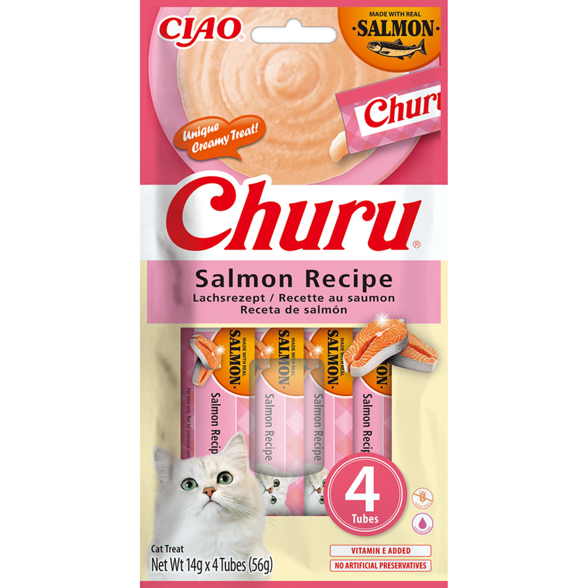 Snack para Gato L&iacute;quido Salm&atilde;o Churu