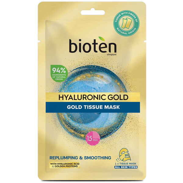 Máscara Facial Hyaluronic Gold Biodegradável Bioten